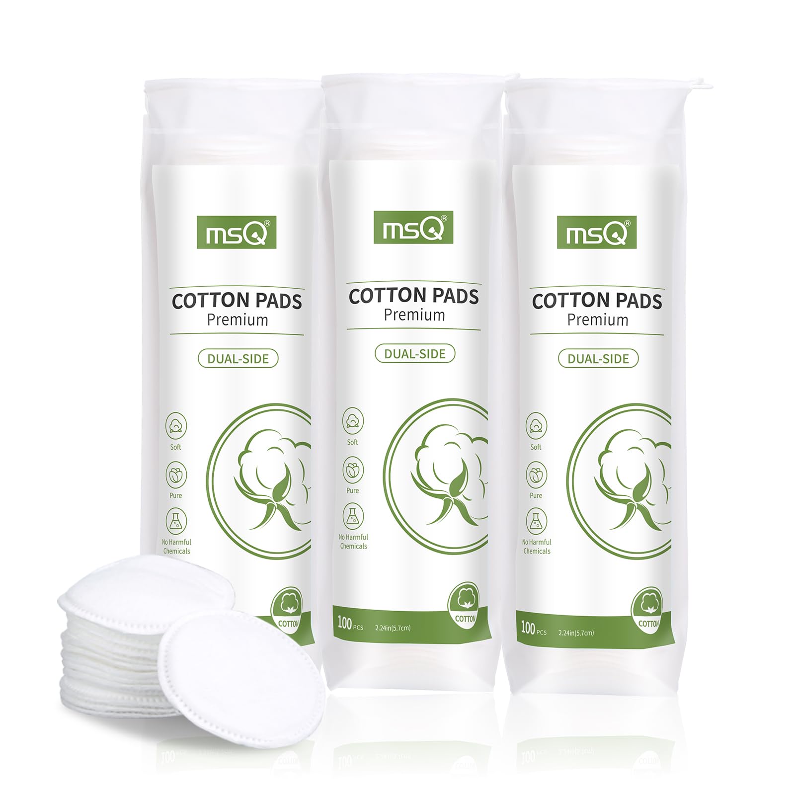 MSQ 300pcs Disposable Makeup Remover Pads Cosmetic Lint Free Cotton Pads Makeup Remover Cotton Pads for Discs Face Nails Make up Manicure