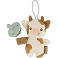 Infantino Snuggle & Soothe PaciPal - Soft Fabric Pacifier Pal with Premium Silicone Pacifier for Baby's Comfort and Self-Soothe, Cow