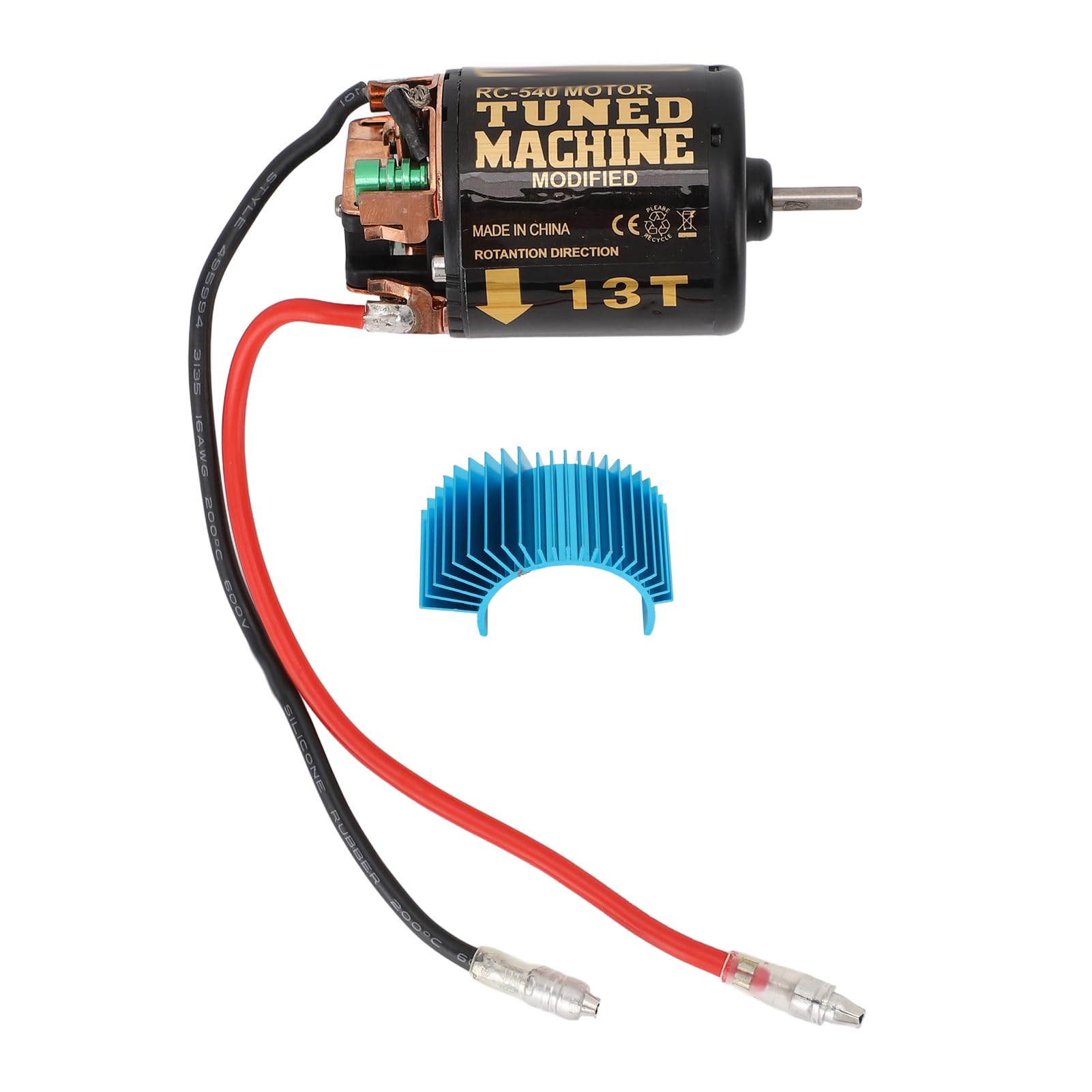 MechKit RC Car 540 Brushed Motor, 1/10 RC Crawler Car Brushed Motor with Blue Heat Sink, for Redcat, for Axial Scx10, for D90, for Hpi (13T)