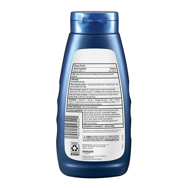 AMAZON BASICS MOISTURIZING ANTI-DANDRUFF SHAMPOO, MAXIMUM STRENGTH WITH 1% SELENIUM SULFIDE, 11 FL OZ, PACK OF 1
