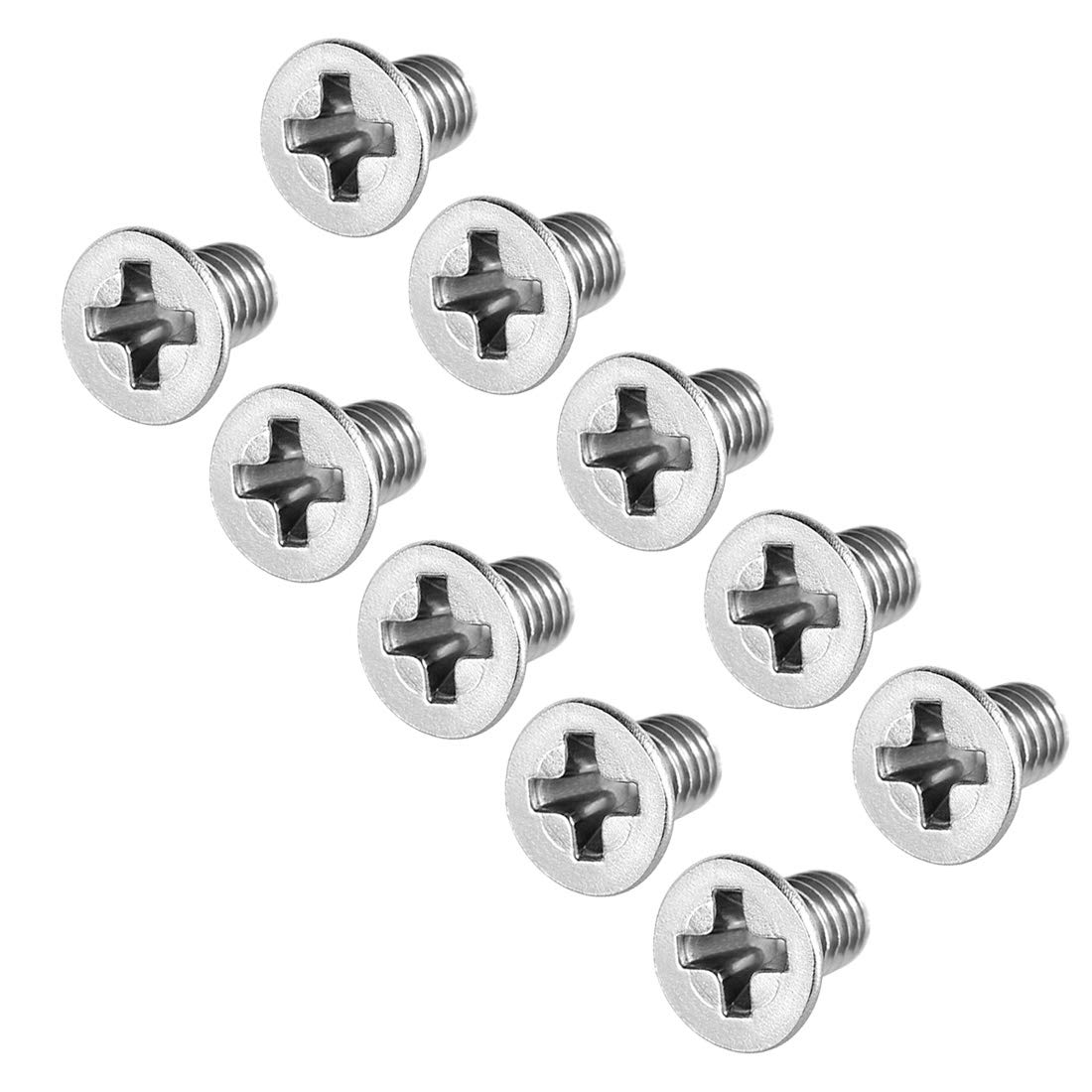 sourcing map M3x5mm Flat Head Machine Screws, Phillips Cross Screw, 304 Stainless Steel, Fasteners Bolts 50Pcs