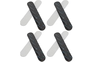 RUNROTOO 8pcs Black Rounded Corner Reusable Carpet Tape Anti-Slip Floor Mat Holders for Hardwood Floors