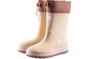 Toddler Kids Warm 𝗪aterproof 𝗡eoprene Rain Boots Children's Winter Rain Boots Warm Fixed Cotton Rain Shoes