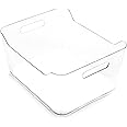 BINO Plastic Storage Basket, X-Large | Multi-Use Storage Basket | Rectangular Cabinet Organizer | Baskets for Organizing with Handles | Home & Office Organization & Container Storage