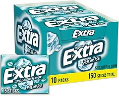EXTRA Polar Ice Chewing Gum Packs, Sugar Free Gum in Bulk for Fresh Breath, 15 Sticks