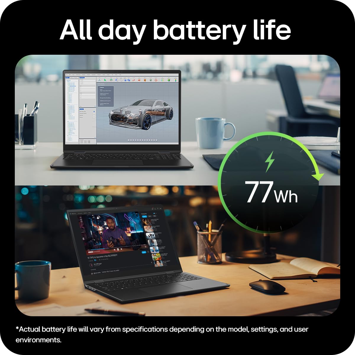 LG gram Pro 2in1 2024 16T90SP - 16 Inch 2.5K IPS Touchscreen 144Hz VRR, Ultra-Lightweight 2-in-1 Laptop, Intel Core Ultra 7 155H, 16GB RAM, 1TB SSD, Windows 11 Home, Stylus Pen, Black