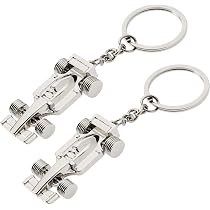 Porte-clés Métal Modèle Voiture F1 Style Plat - 2 Pièces - Argenté - Neuf Avec étiquettes