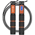 Jump Rope, H Handio Jump Rope with Counter, Workout Jumping Rope with Steel Ball Bearings, Adjustable Length Speed Skipping Rope for Men Women Kids Home Gym, Crossfit, Fitness Exercise