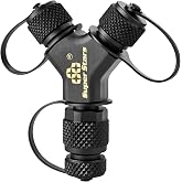 Super Stars Rapid-Y HVAC Hose Fitting, 2 x 3/8" Male to 1/4" Female | 2-Way Hose Splitter, Solid Brass, Leak-Resistant, Faster Evacuation, Faster Recovery, HVAC Vacuum and Refrigerant Service