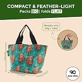 ECO CHIC Lightweight Foldable Insulated Lunch Bag Highland Cow Teal view 3