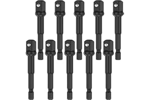 3/8" Impact Grade Socket Adapter Set Hex to Square 1/4" Socket Bit Adapter Power Socket Extension Adapter Bit Set for Impact 