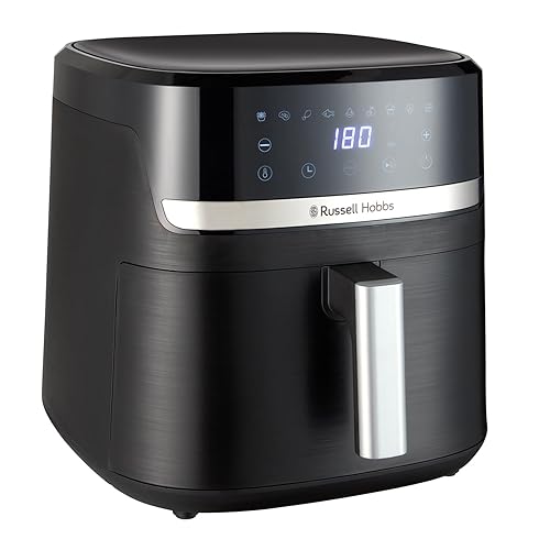 Russell Hobbs Air Fryer [8.3L,Max 200℃, 1800W] (9 Programs, Oil Free Cooking, Rapid Air Technology, Touchscreen, Auto Shut-Off, Keep warm, Roast, Bake, Grill, Dishwasher safe parts) Satisfry 27632