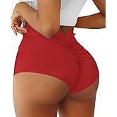 Women's Booty Shorts-High Waist V Back Yoga Shorts- Spandex Dance Hot Pants Butt Lifting Rave Bottoms