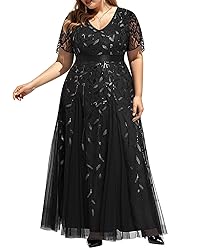 Plus Size Formal Dresses Black Evening Gowns Sequin