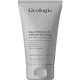 Geologie Micro Exfoliator & Clay Mask | 3-in-1 Deep Cleansing Face Wash, Pore Refining Mask & Skin Exfoliant | Tea Tree & Eucalyptus Scent For Men & Women | 4 fl oz