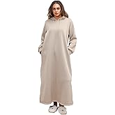 MUMO MUMO MODESTY Winter Hoodie Abaya dress for Women - Fleece Lined, with Pockets | Comfortable Muslim Wear
