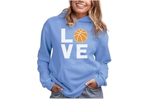 Tstars Love Basketball Hoodie for Women and Teen Girls Graphic Hoodies Gift Idea for Players Coaches and Fans