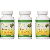 Biotech Nutritions - Graviola 100% Pure Graviola 1300mg Per Servings - 120 Capsules Per Bottle (Annona muricata) | 3-Pack
