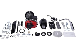 OUKANING 49CC 4-Stroke Motor Engine Kit Motorized Bicycle Kit Bike Engine Kit Single Cylinder Gas Petrol Motorized Bike Engine Scooter Belt Gear Fits Normal 28" V Frame Bike and 26" ATV Bike US Stock