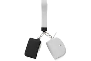 Mum's Memory Mini Zip Around Wristlet Wallet for Women Dual Pouch Wristlet Portable Coin Purse Mini Women Coin Pocket（Black+Gray）