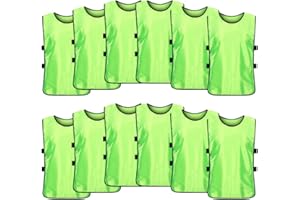 SHIJIXING 12 Pack Scrimmage Training Vest, Sports Pinnies, Practice Jerseys, Practice Vest for Adult Youth Kids.