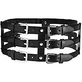 MILAKOO PU Leather High Waist Belt Wide Elastic Stretch Corset Cinch Waistband with Alloy Buckle