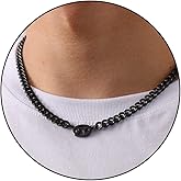 GLITTO Zodiac Sign Necklace for Men Boys Women, Stainless Steel Constellation Horoscope Astrology Pendant necklace, Cuban chain 18+2 inches