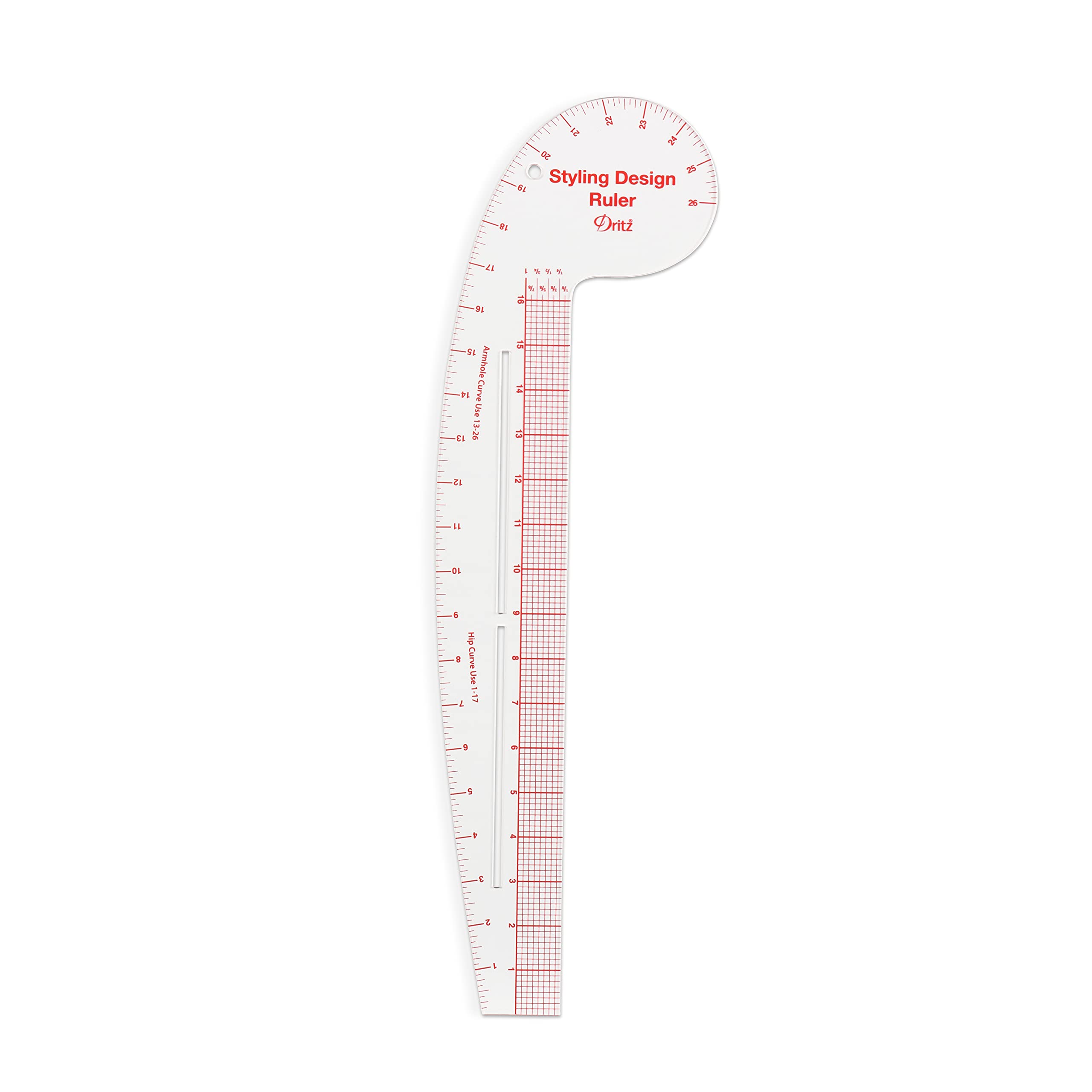 Dritz Styling Design Ruler Rulers & Accessories, Clear, 1Pack