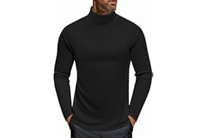 Ekouaer Men's Turtleneck Long Sleeve Turtle Neck Shirts Basic Lightweight Undershirt Thermal Pullover Sweater S-XXL
