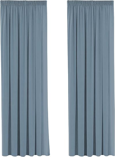 H.Versailtex Citadel Blackout Curtains 2 Panels 66x72 Pencil Pleat Thermal