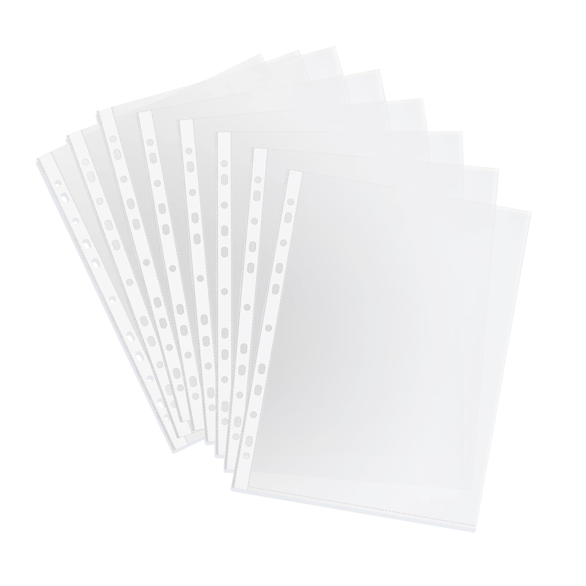 G4GADGET Best Style 200 Pcs A4 Plastic Punched Punch Pockets 30 Micron for Folders Filing Wallets Sleeves