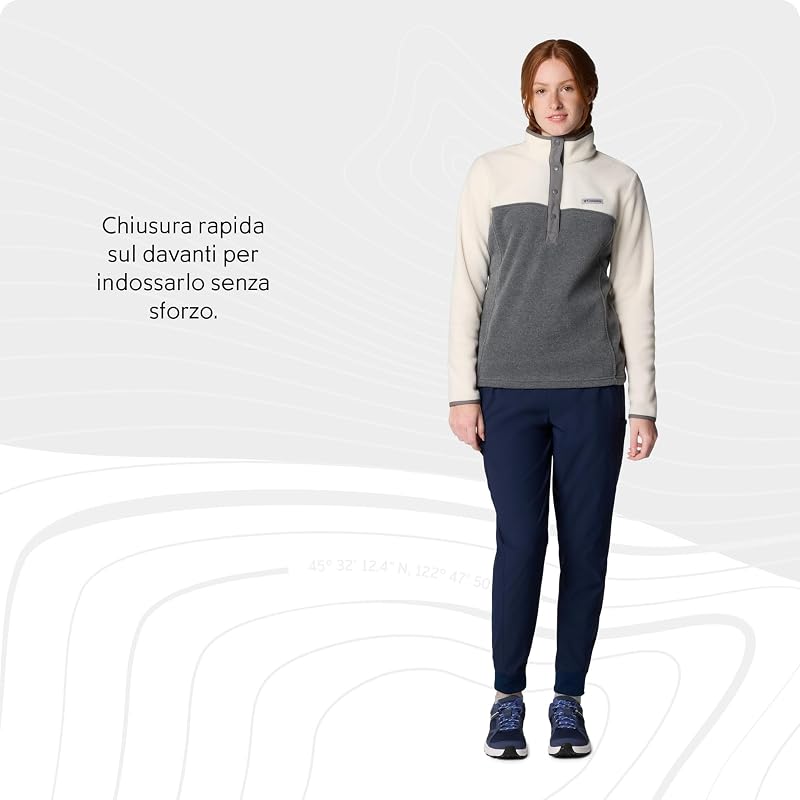 Benton Springs 1/2 Snap Pull Over 2, Pull Over in pile Donna, City Grey Heather/Chalk, M