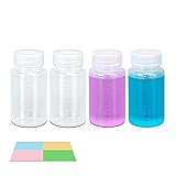 ASEVAT 4oz 4Pack Wide Mouth Plastic Bottles Reagent