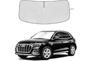 AUYNEAS Windshield Sun Shade for Audi Q5 2018-2025 Double Layer 240T Front Window Shade Custom Fit Q5 SQ5 Premium, Premium Plus, Prestige Crossover SUV Sun Visor Foldable Shade Blocks UV Rays Accessories