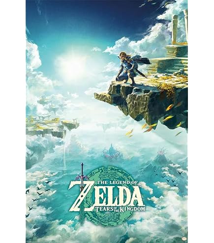 Poster Gamer 55x40 Cm Zelda Breath Of The Wild & Horizon Zero Dawn - Bon état