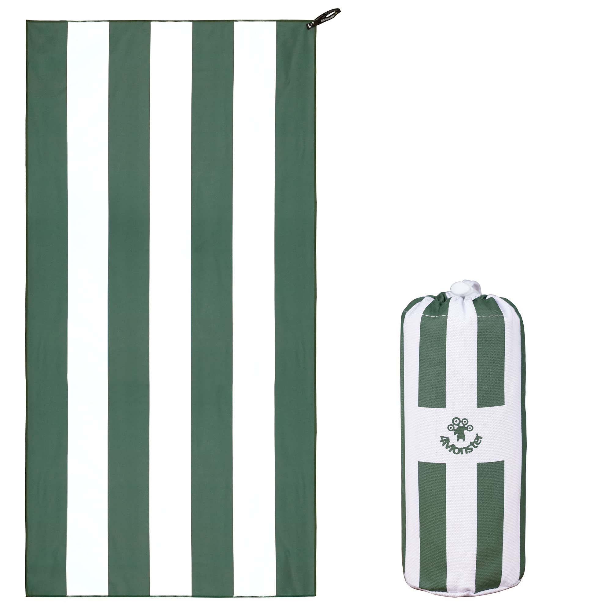 4Monster Microfiber Beach Towel with carry bag Sand Proof Travel Towel Quick Dry Lightweight Towel for Hiking Yoga Gym Sports Swimming Camping Fitness Bath — image 1