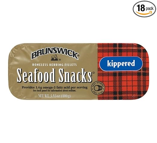 Amazon Com Case Of Brunswick Kippered Boneless Herring Snacks 18 Total Grocery Gourmet Food