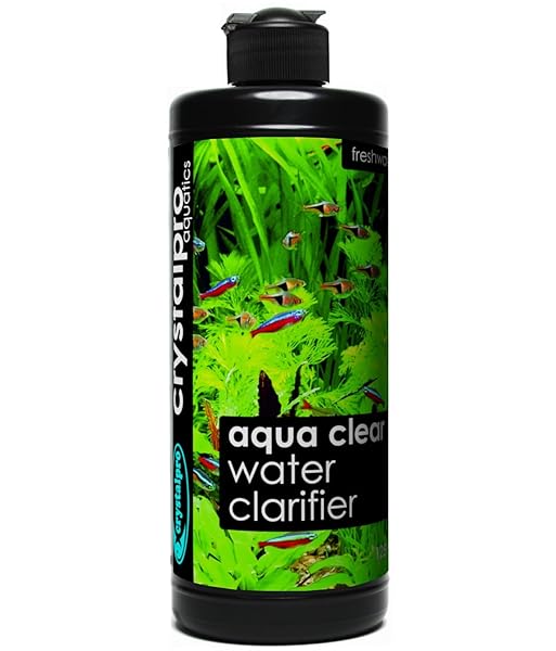 CRYSTALPRO WATER CLARIFIER 16.9 OZ – AQUA CLEAR TREATS 2650 GALLONS – CLEAR CLOUDY FISH TANK WATER – FOR FRESHWATER AQUARIUMS AND FISH PONDS -FISH TANK CLEANER- USE WITH AQUARIUM FILTER
