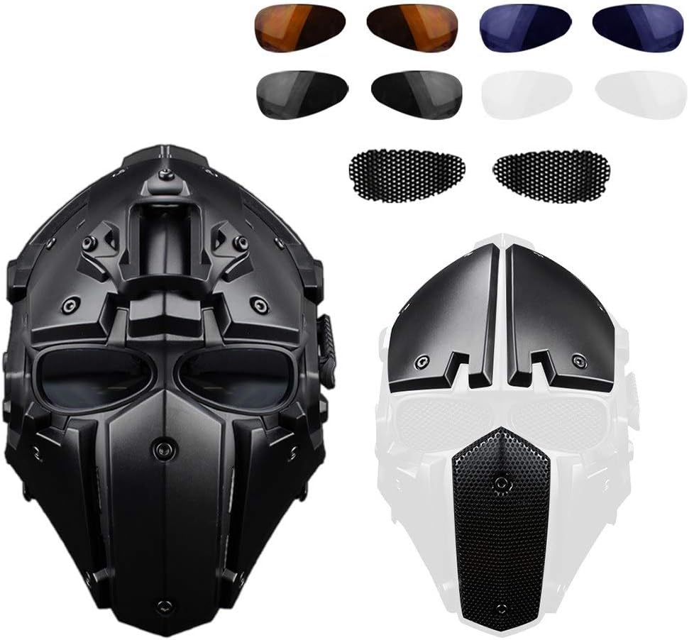 Apparel,Motorcycle Helmet Full Face Bicycle Tactical Helmets Black Motorcycle Accessories (Color : Black)