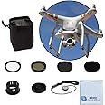37MM Filter Kit for DJI Phantom 3 Series Drones. Kit Includes: CPL, ND4, ND8, UV, Lens Cap, Cap Keeper + eCostConnection Microfiber Cloth