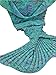 KAKOM 71-Inch-by-35.5-Inch Mermaid Tail Blanket for Adult, Mint Green