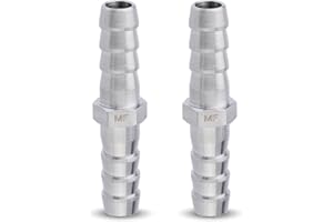 MAACFLOW MAACFLOW Stainless Steel 5/16" Hose ID Barb Fitting Splicer Repair Union Mender (Barb OD 0.36") (Pack of 2)