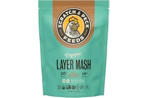 Scratch and Peck Feeds Organic Chicken & Duck Feed - Layer Mash - 10-lbs - 16% Protein, Premium Whole Grains, Essential Oils, Vitamins and Minerals