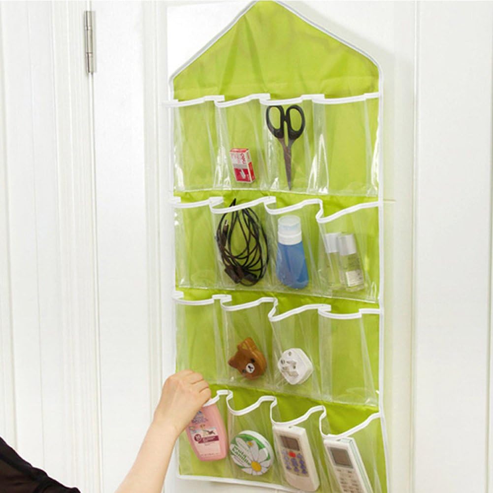 Wrisky 16 Pockets Clear Over Door Hanging Bag Shoe Rack