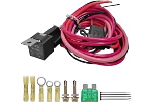 BWBWND Electric Fuel Pump Relay Kit, 40A Waterproof Relay Fuel Pump Wiring Harness with 30A Blade Fuse, P/N 30247 Heavy Duty Long Wires Bypass Switch Kit Fits for 12V System