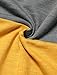 Allegra K Women's Casual Color Block Tops Round Neck Cotton Long Sleeve Tops Medium Yellow