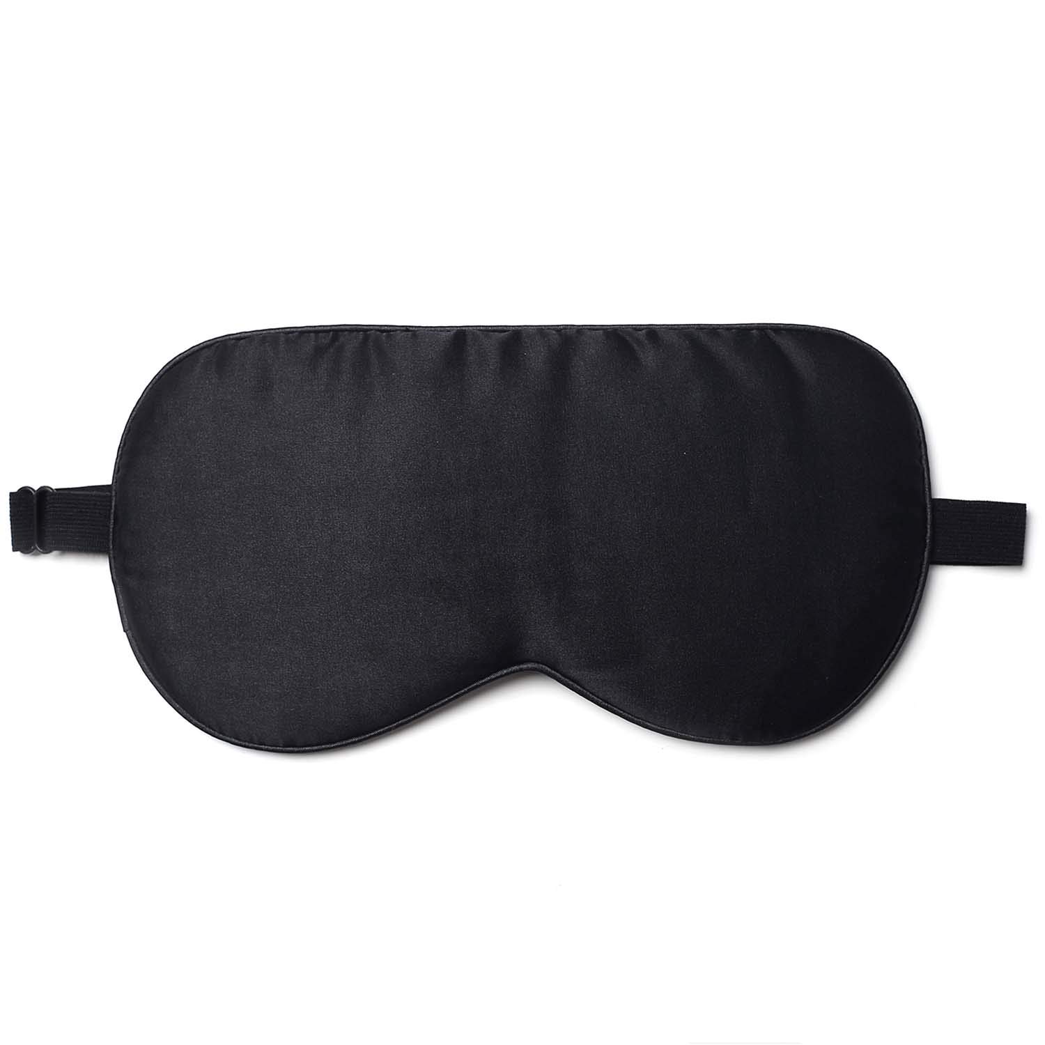 ZIMASILK 100% Natural Silk Eye Mask Blindfold,Adjustable Super-Smooth Soft Sleep Eye Mask for Sleeping with Bag(Black)