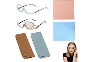 Magnifying Flip‑Lens Makeup and Reading Eyewear Set 2.5X Magnification 2 Pack with Blue Trim and Light Brown Trim Frames Comp