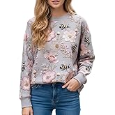 TIAFORD Women's Spring Oversized Crewneck Sweatshirts Soft Cozy Pullovers with 3D Graphic Print Designs for Casual Daily