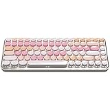 NACODEX Retro Typewriter Mechanical Keyboard Wireless 2.4G/ Bluetooth/Wired White Backlit, 1500mAh 84 Key 75% White Backlit C